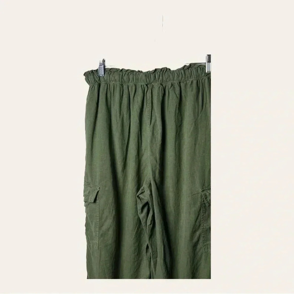 0302W. AERIE‎ ELASTIC WAIST BAND PANTS/JOGGERS SIZE MEDIUM OLIVE GREEN IN COLOR - Picture 8 of 9
